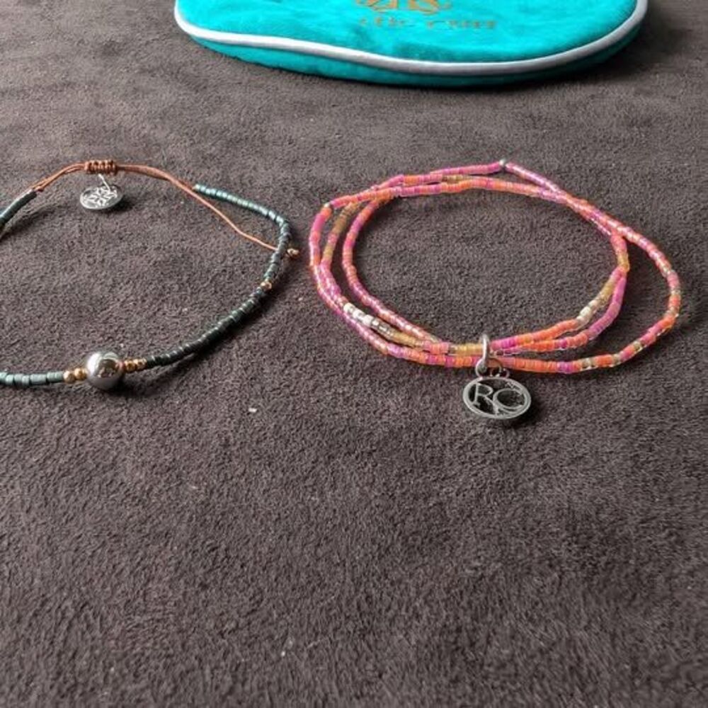Rustic Cuff Boho Delicate Adjustable Seed Bead Bracelet Set